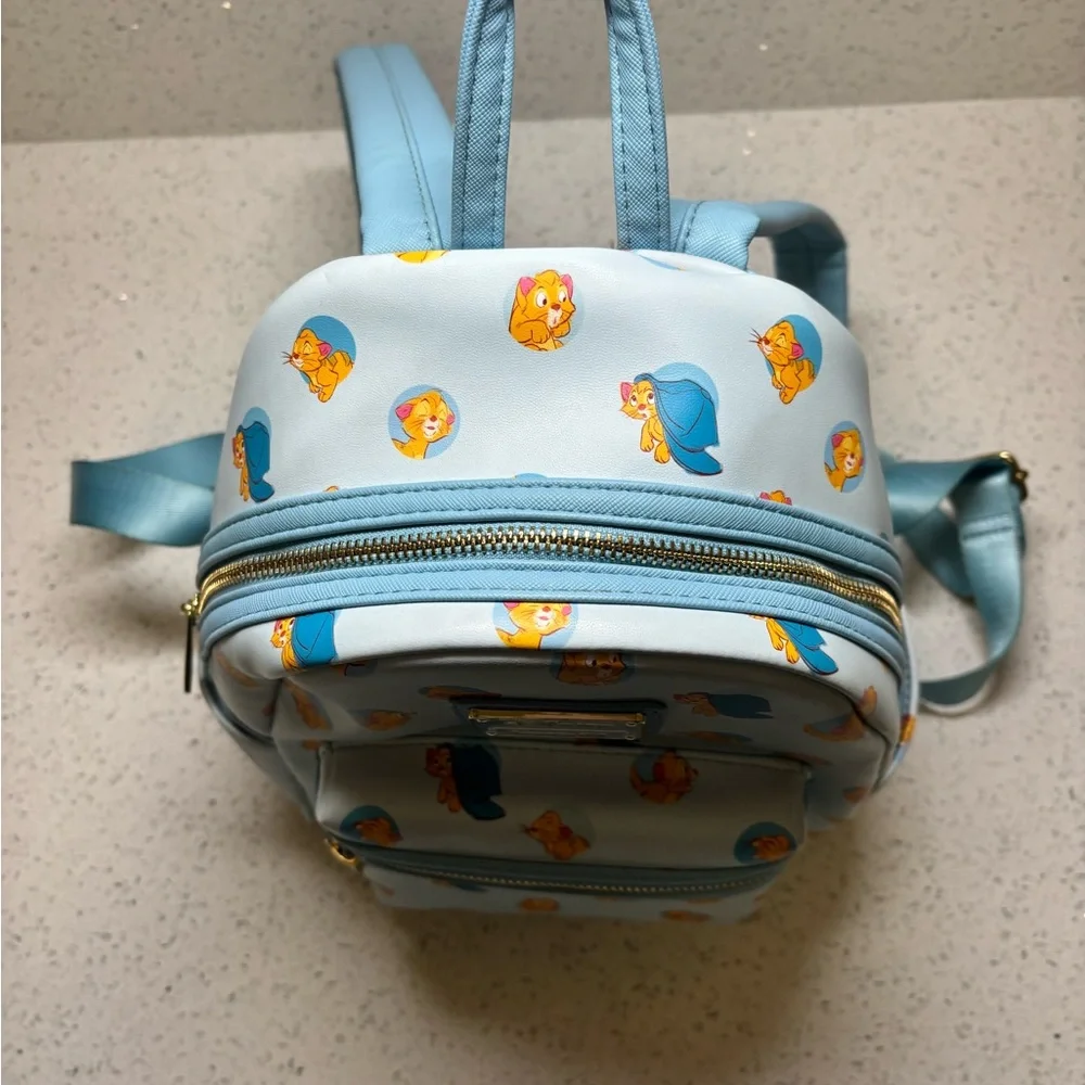 Loungefly Light Blue Oliver & Company Pattern Mini Backpack - Picture 5 of 6